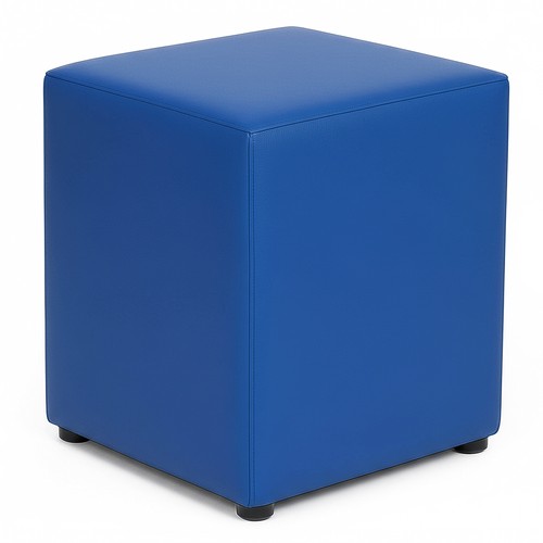 Cubo seduta ecopelle blu