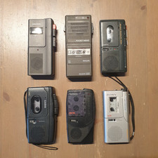 6 Mini Recorder Microcassette  - Philips Casio Sony Sanyo Grundig - Da Testare
