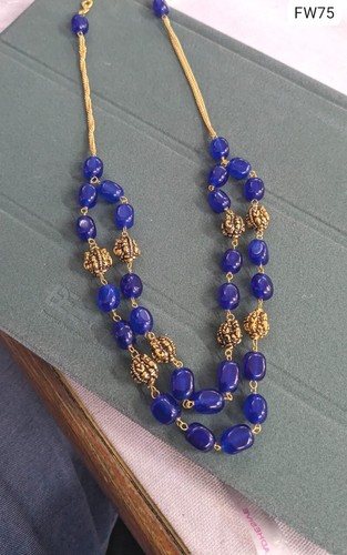 Collana blu fatta mano mala - a,