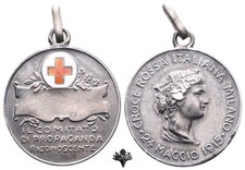 1915 MILANO Croce Rossa Italiana CRI Medaglia ARGENTO Comitato propaganda