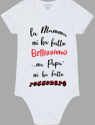Body neonato rossonero - body,