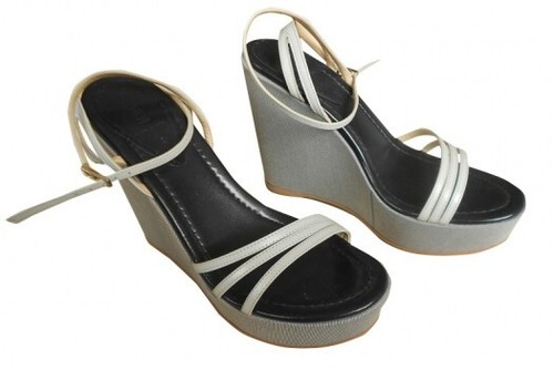 Fendi sandales cuir - cuir, gris