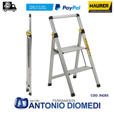 ✅Maurer Scala Scaletto Sgabello Salva spazio SLIM STEP in Alluminio 2 Gradini