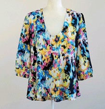 Blusa grande AMANTI + AMICI vibrante grafica artistica floreale leggera-poliestere