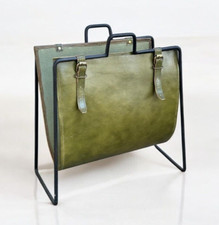 Porta Riviste In Pelle E Ferro