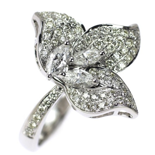 Anello con diamanti k18wg 98 - con,