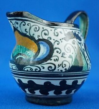 MENGARONI Pesaro Brocca vaso ceramica 1900 Neorinascimentale  dec. piante papiro