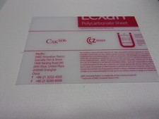 Foglio Lexan & Policarbonato 3 mm 600 mm x 400 mm resistente agli vandali, vetri ecc. 