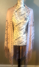 Mantello scialle rosa finta