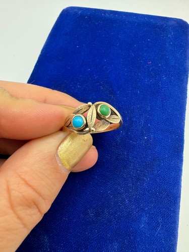Anello oro giallo turchese - giallo,