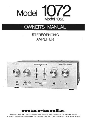Amplificatore marantz 1050 - amplificatore,