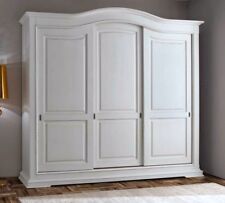 ARMADIO IN LEGNO MASSELLO CON 3 ANTE SCORREVOLI LACCATO BIANCO CASSETTI INT. 499