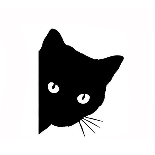 Adesivo gatto volto nero - gatto,