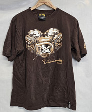 T-shirt vintage DrunknMunky marrone stampa logo ubriaco manica corta
