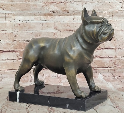 Mano fatto bronzo pitbull cane - fatto,