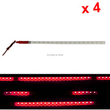 4x Striscia Flessibile Rossa Luce 30CM 1FT 12' Cavaliere Cavaliere Flash Scanner Strobo Acqua