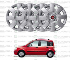 SET KIT 4 COPPE RUOTA RAGGIO 13" FIAT PANDA 2007> 2008> LOGO ROSSO 51869956