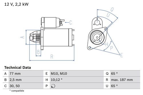 Motorino avviamento bosch - motorino, di