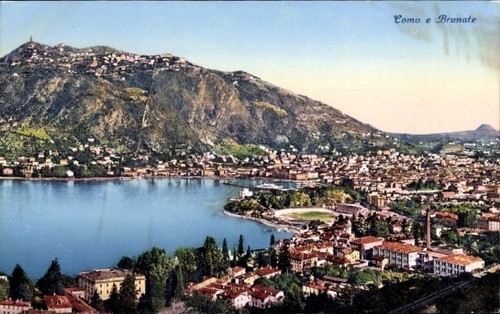 Cartolina brunate lago como - lago,