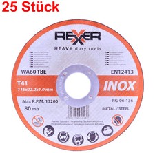 25 dischi da taglio INOX 115 x