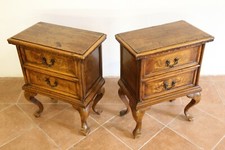 coppia comodini antichi Luigi XV manifattura veneta XX sec. intarsiati rocaille