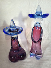 Statuine messicane vintage in vetro di Murano ametista blu Vetreria Oball