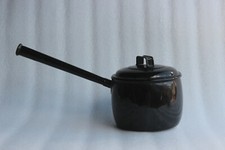 Vintage Black Iron Enamel