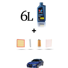 HOFFCAR Kit tagliando 4 FILTRI e 6L OLIO per Bmw serie 3 (F30, F80,F31) 316d 85k