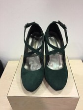 Decoltè camoscio verde tacco plateau MADE IN ITALY 38