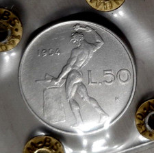 50 LIRE 1954 -  PERIZIATA - REPUBBLICA ITALIANA