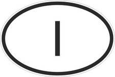 Adesivo adesivi sticker codice auto moto ritagliato nazioni ovale italia