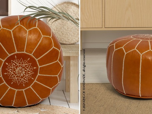 Dark tan pouf height 21 - tan,