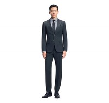 BOSS Abito Uomo Slim Fit Misto Lana H-Huge 253 50557273 Verde Petrolio