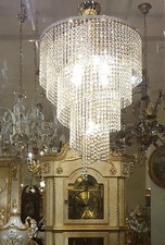 LAMPADARIO MODERNO SPIRALE DA SOFFITTO CRISTALLO PLAFONIERA SOSPENSIONE 9 LUCI