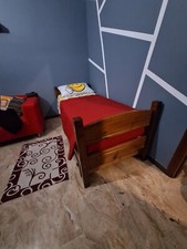 LETTO SINGOLO CON CASSETTO. Legno Massiccio, Lavorazione Artigianale, Pino.