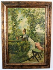 DIPINTO "GIARDINO ESTIVO CON DAMA"