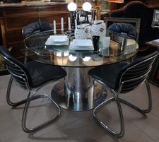 SET TAVOLO DA PRANZO E 4 SEDIE GASTONE RINALDI MODERNARIATO ITALIA ANNI '70