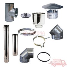 Tubi canna fumaria 150 mm tubo in acciaio inox stufa legna pellet ricambi