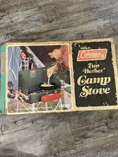 Stufa da campeggio vintage Coleman 425E499 due fuochi serbatoio gas rosso - nuova con scatola