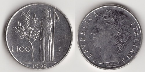 Italia 100 lire 1992
