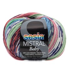 Gomitolo 100% Lana Merino Fine Irrestringibile, Sesia Mistral Baby, Fantasia