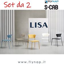 SCAB DESIGN SET da 2 SEDIE SEDIA CASA BAR LIVING PRANZO LISA TECNOPOLIMERO