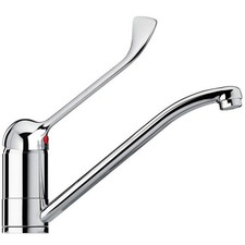 RUBINETTO MISCELATORE LAVABO COMANDO A GOMITO CON LEVA LUNGA CLINICA RISTORANTE