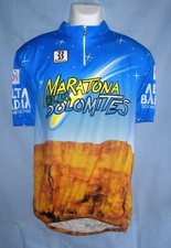 Camicia VINTAGE MADE IN ITALY MARATONA DLES DOLOMITES ALTA BADIA BIEMME nuova XL