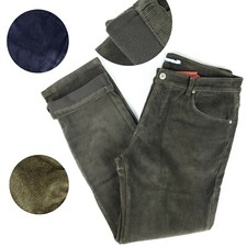 Pantalone uomo velluto Jeans termico imbottito pile invernale caldo Foderato Ela