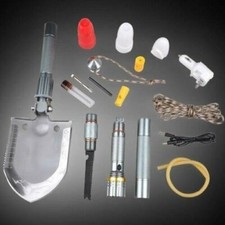 Torcia Auto Attrezzo Emergenza Esterno + Campeggio Multifunzione Esercito Pala Pieghevole'