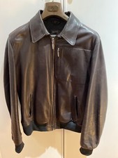 Giacca Di Pelle Uomo Marca Stewart Marrone Scuro  Lucido XXL Veste Xl