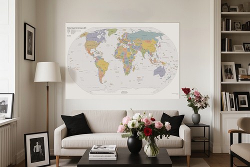 Poster stampa mappa del mondo - stampa,