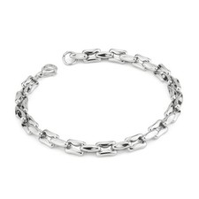 Bracciale Boccadamo Uomo Acciaio Silver Maglia ad Osso _ABR750