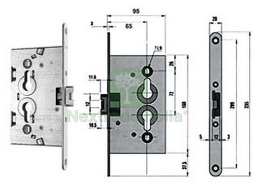 1pz serratura infilare - 1pz,